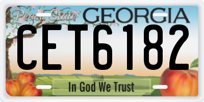 GA license plate CET6182