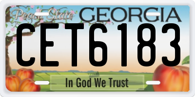 GA license plate CET6183