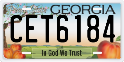 GA license plate CET6184