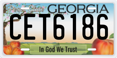 GA license plate CET6186