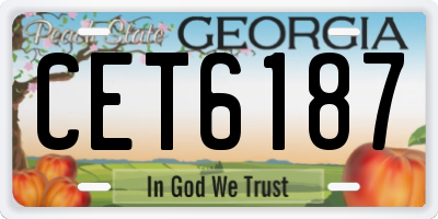 GA license plate CET6187
