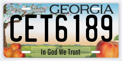 GA license plate CET6189