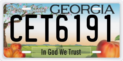 GA license plate CET6191