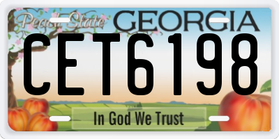GA license plate CET6198