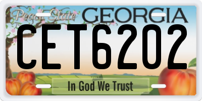 GA license plate CET6202