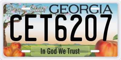 GA license plate CET6207