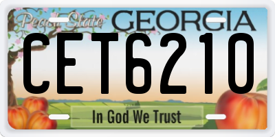 GA license plate CET6210