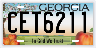 GA license plate CET6211