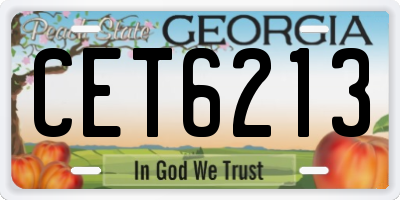 GA license plate CET6213
