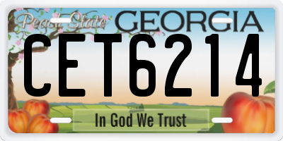 GA license plate CET6214