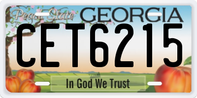 GA license plate CET6215