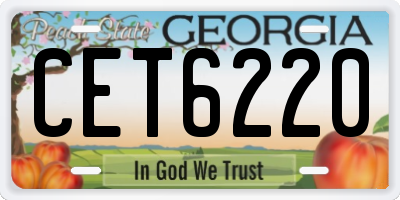 GA license plate CET6220