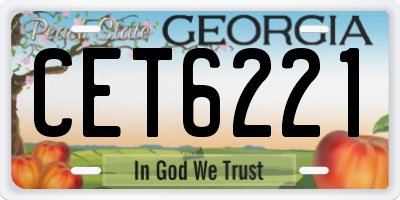 GA license plate CET6221