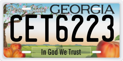 GA license plate CET6223