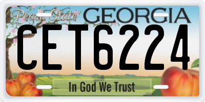 GA license plate CET6224