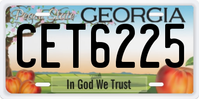 GA license plate CET6225