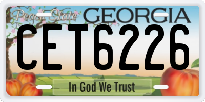 GA license plate CET6226