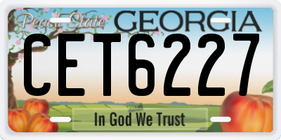 GA license plate CET6227