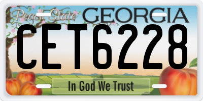 GA license plate CET6228