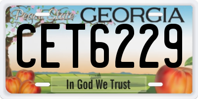 GA license plate CET6229