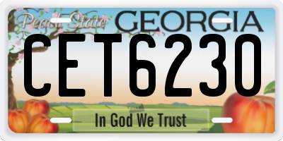 GA license plate CET6230
