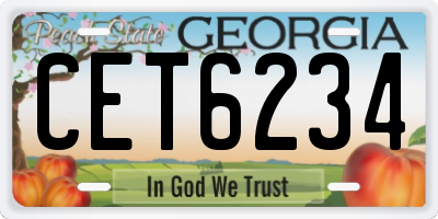 GA license plate CET6234