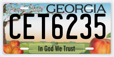 GA license plate CET6235