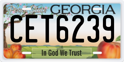 GA license plate CET6239