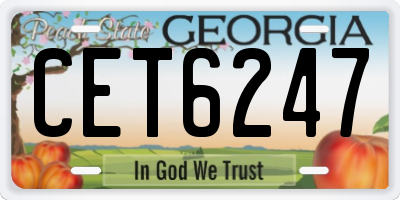 GA license plate CET6247