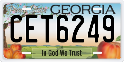 GA license plate CET6249