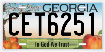 GA license plate CET6251