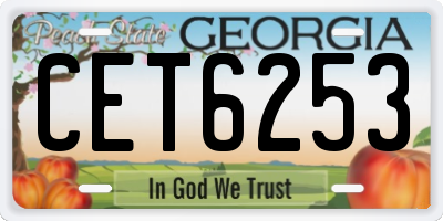 GA license plate CET6253