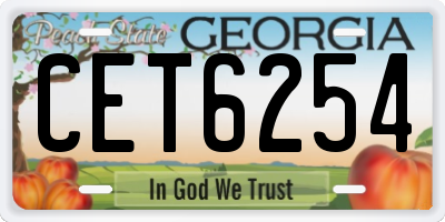 GA license plate CET6254