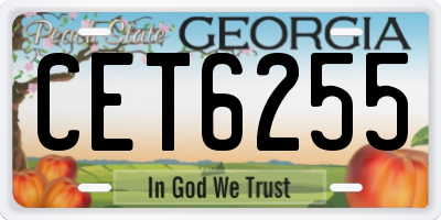 GA license plate CET6255