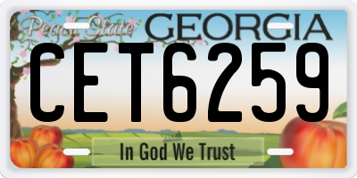 GA license plate CET6259