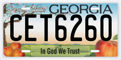 GA license plate CET6260