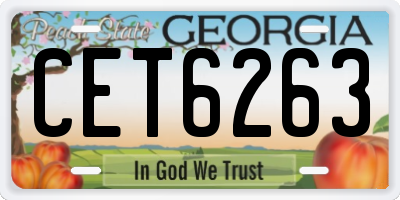GA license plate CET6263