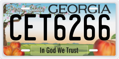 GA license plate CET6266