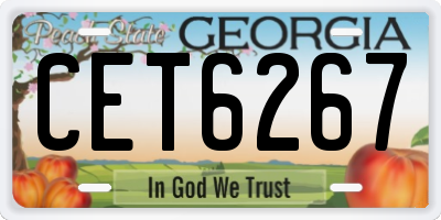 GA license plate CET6267
