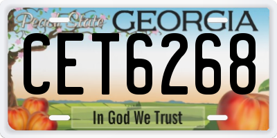 GA license plate CET6268
