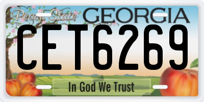 GA license plate CET6269