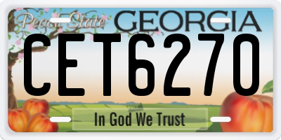 GA license plate CET6270