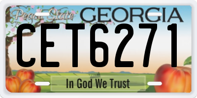 GA license plate CET6271