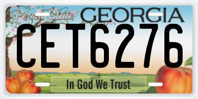GA license plate CET6276