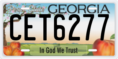 GA license plate CET6277