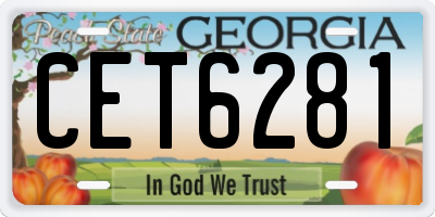 GA license plate CET6281