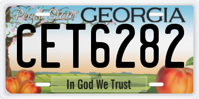 GA license plate CET6282