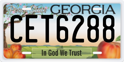 GA license plate CET6288