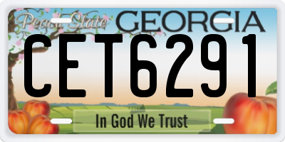 GA license plate CET6291