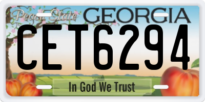 GA license plate CET6294